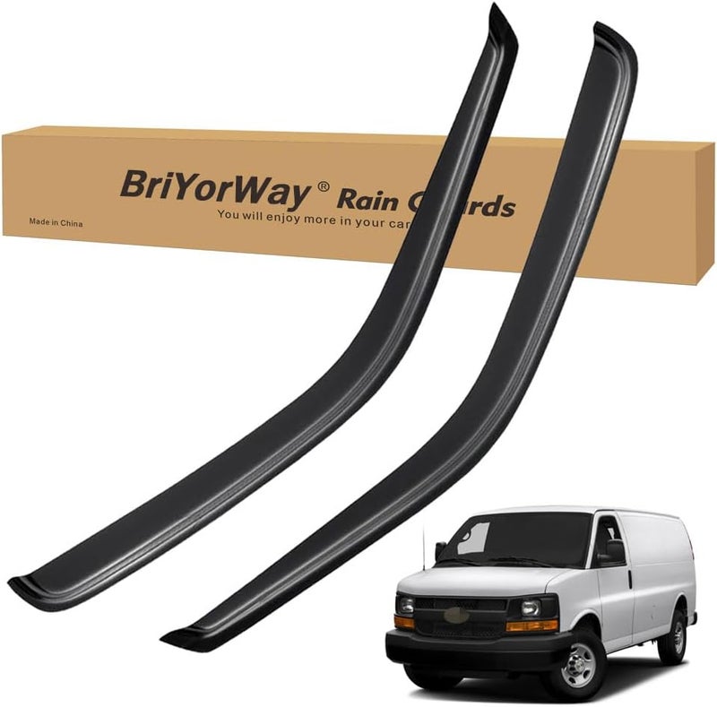 BriYorWay Vent Shades Rain Guards for Chevy Express Van 1996-2023 Accessories, for Chevy Express Van Window Deflectors Window Visors - Image 1